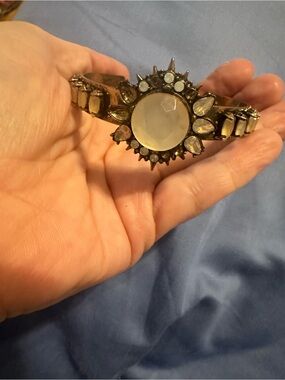 Vintage Lili Stone Cuff Bracelet, missing small stones